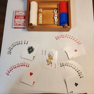 Vintage Double Lions Poker Set.